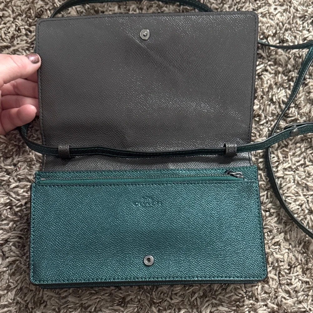 Coach Sparkling Teal Crossbody Bag - Picture 2 of 3